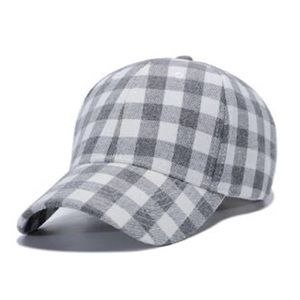 Buffalo Check Baseball Cap - Gray - Cocus Pocus